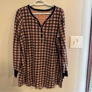 Maurices pink plaid nightgown, size XL